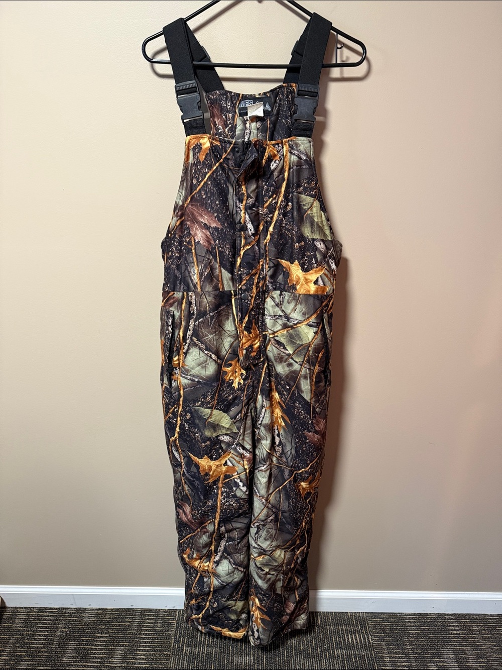 Men's Camouflage Insulated Bib Overalls - Brown/Green Camo